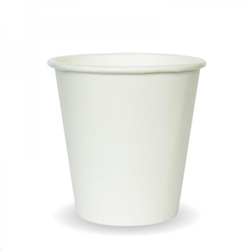 BioPak BC-6W 230ml/6oz 80mm White Single Wall BioCup