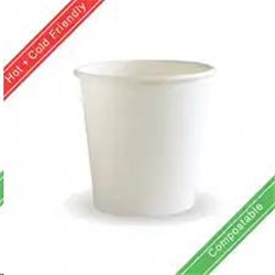 BioPak BC-4W 120ml/4oz 63mm White Single Wall BioCup