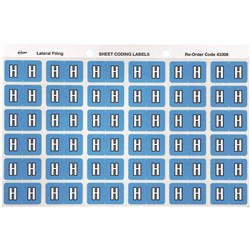 Avery Side Tab Alphabetical Colour Coding Label H