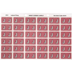 Avery Side Tab Alphabetical Colour Coding Label J