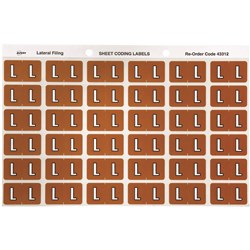 Avery Side Tab Alphabetical Colour Coding Label L