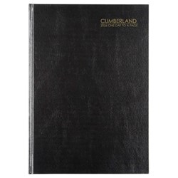 Cumberland 2026 Classic A4 Day To Page Black Diary