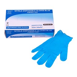 Stylus Blue Small/Medium Powder Free Nitrile Disposable Gloves
