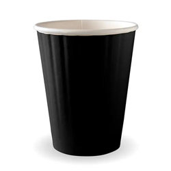 BioPak BC-12DWB 12oz/390ml Black Double Wall BioCup
