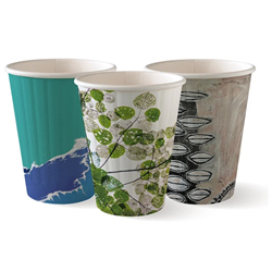 BioPak BC-8DW-Art Series 255ml/8oz 80mm Double Wall BioCup