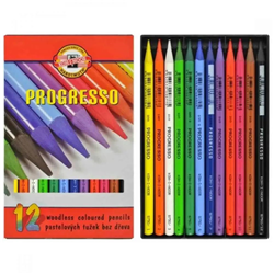 Koh-I-Noor Progresso Woodless Coloured Pencils - 12 Pack