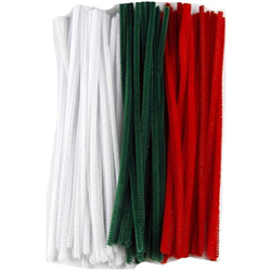 Zart Chenille Stems Pipe Cleaners - Christmas Pack 100